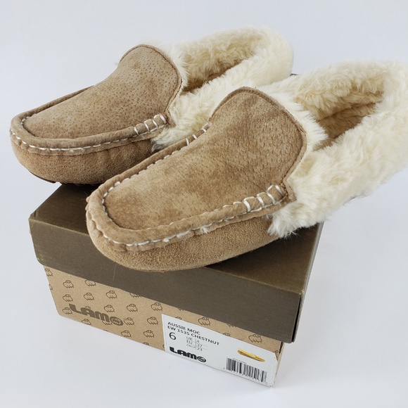 SOLD Lamo Aussie Moc Mocassin Slipper Chestnut - Picture 2 of 8